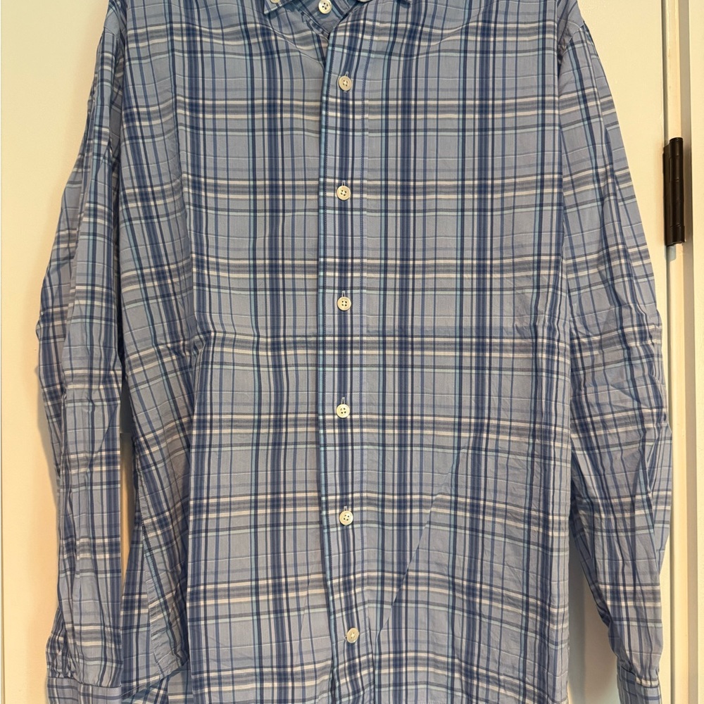 Classic Blue Plaid Button-Down Shirt
